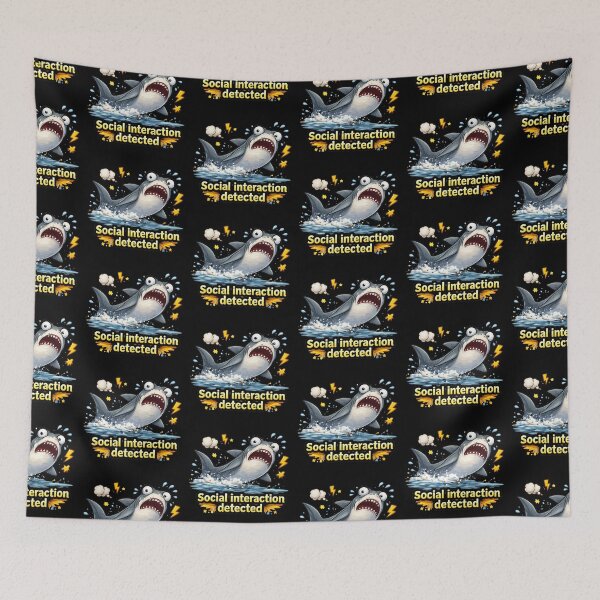 Item preview, Social Interaction Detected Funny Shark designed and sold by MonkiFlipp.