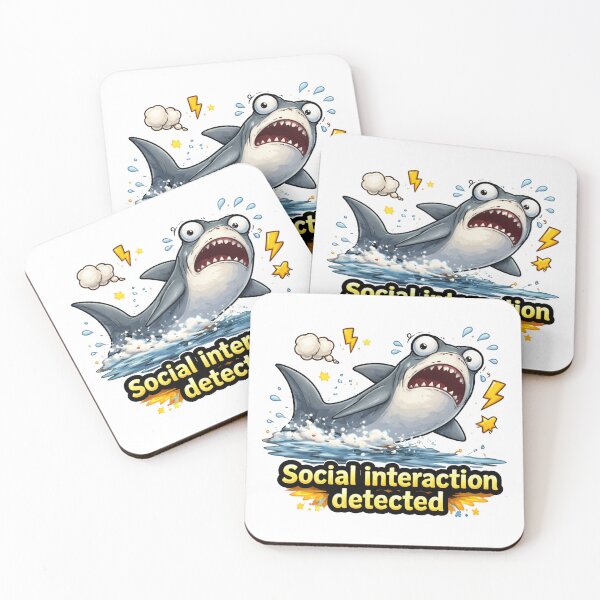Item preview, Social Interaction Detected Funny Shark designed and sold by MonkiFlipp.