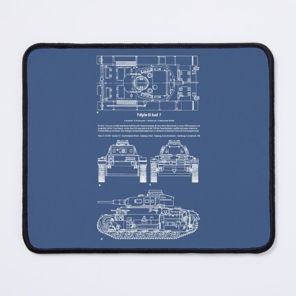 Item preview, Panzer III Ausf F German WWII Tank Blueprint Diagram designed and sold by MilitaryMart.