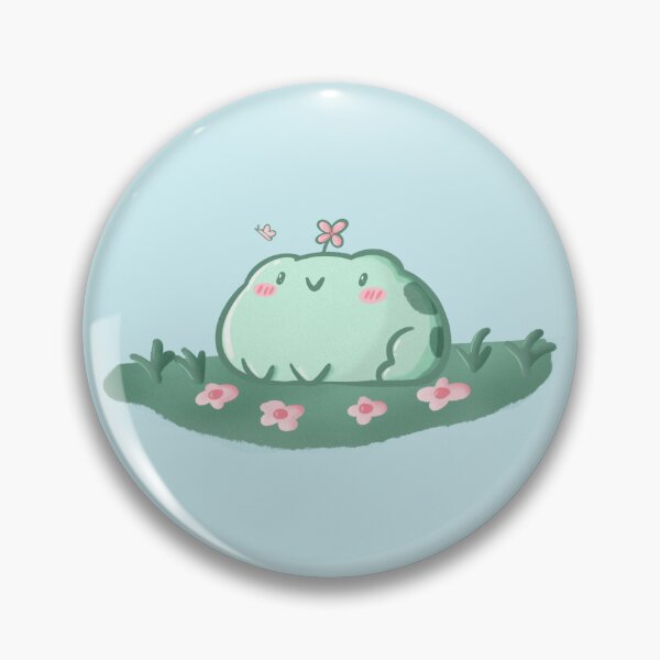 Item preview, Kawaii Spring Frog - Cute Toad in Field of Flowers designed and sold by ShyHomebodyClub.