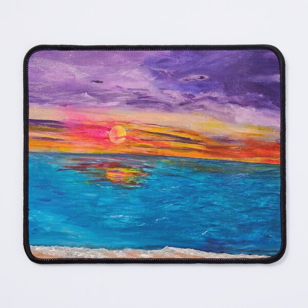 Item preview, Radiant Ocean Sunset — Vibrant Seascape Painting with Purple Skies and Golden Reflections designed and sold by swilliamson0622.