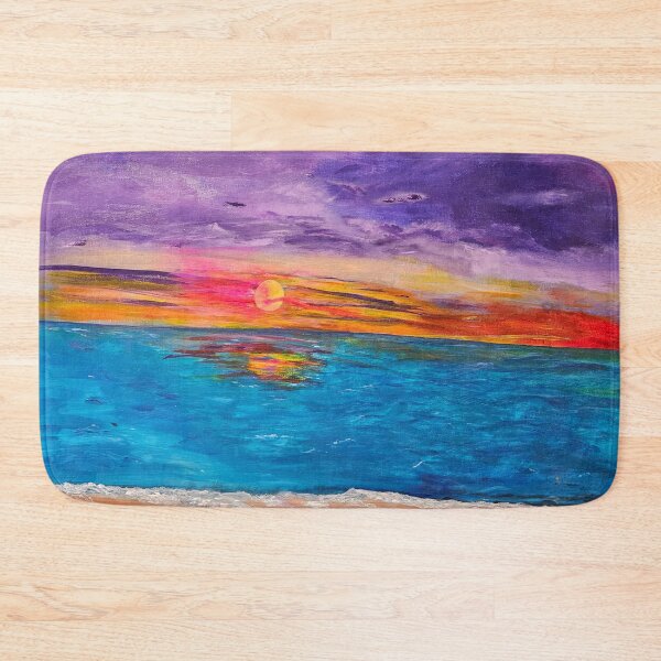 Item preview, Radiant Ocean Sunset — Vibrant Seascape Painting with Purple Skies and Golden Reflections designed and sold by swilliamson0622.