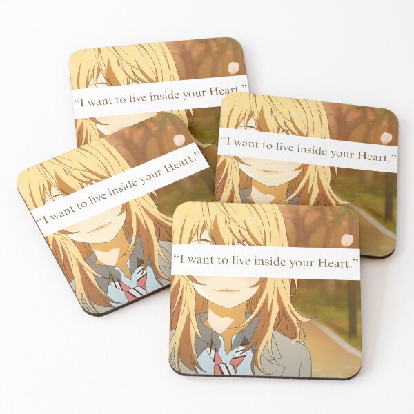 Item preview, Your lie in April Koari Quote "I want to live inside your heart" designed and sold by Cat-and-Panda.