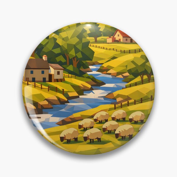 Item preview, Sheep Field - Polly Pixel Art designed and sold by Simmetrika.
