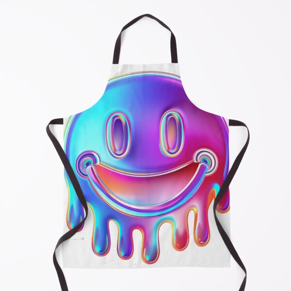 Item preview, Melting Smiley Sticker – Glossy Gradient Neon Design designed and sold by DzA-stickers.