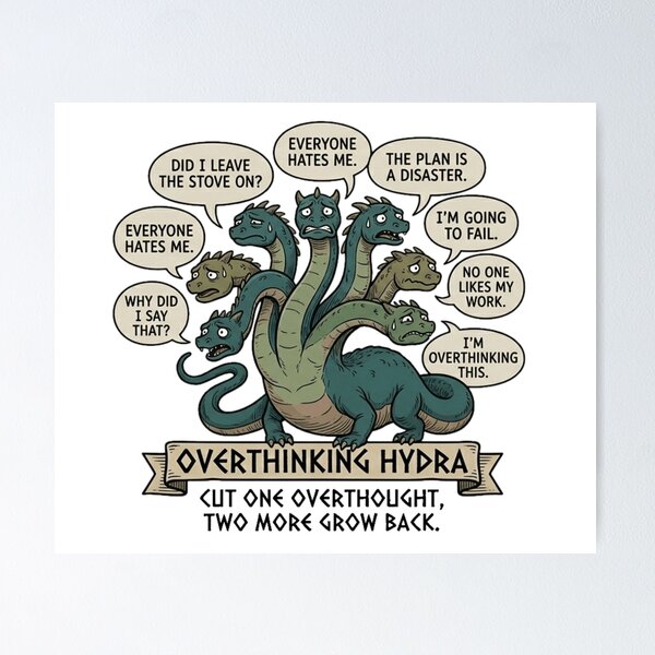 Item preview, Anxiety Hydra - Cut One Overthought Two More Grow Back designed and sold by MythoWorldddd.