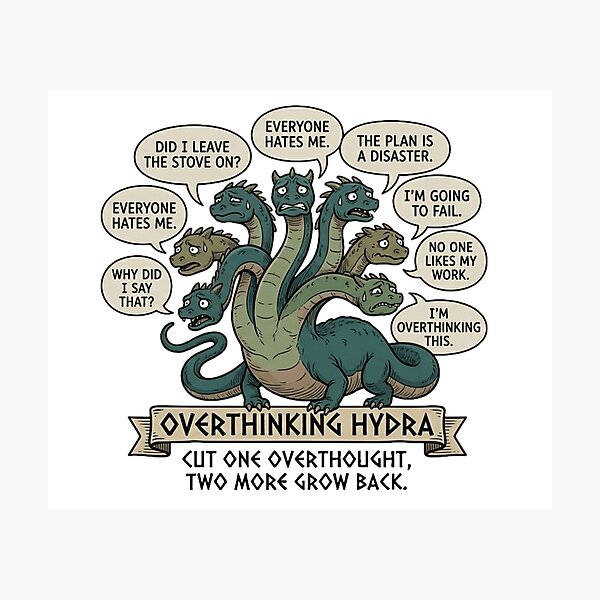 Item preview, Anxiety Hydra - Cut One Overthought Two More Grow Back designed and sold by MythoWorldddd.