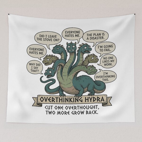 Item preview, Anxiety Hydra - Cut One Overthought Two More Grow Back designed and sold by MythoWorldddd.