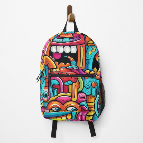 Item preview, Bright Funky Monster Crowd – Psychedelic Cartoon Chaos Art designed and sold by Artixshopy98.