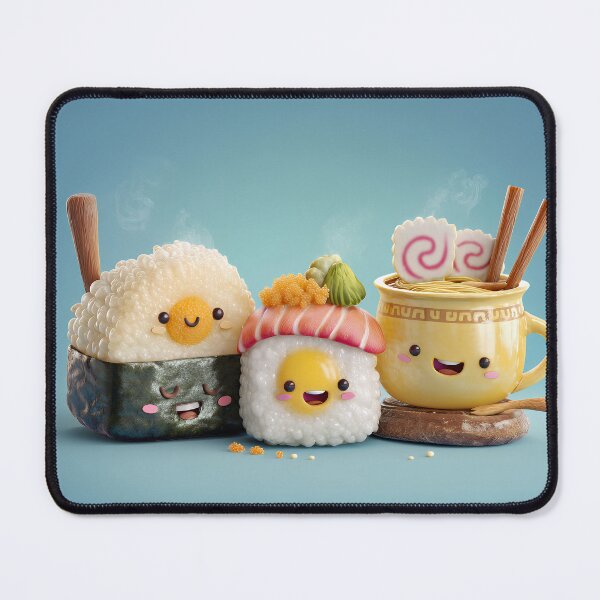 Item preview, Happy Kawaii Sushi Trio with Ramen Bowl designed and sold by EK-World.