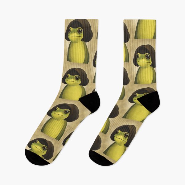 Item preview, Frog With Bob Hairstyle Illustration designed and sold by Pryhozha.