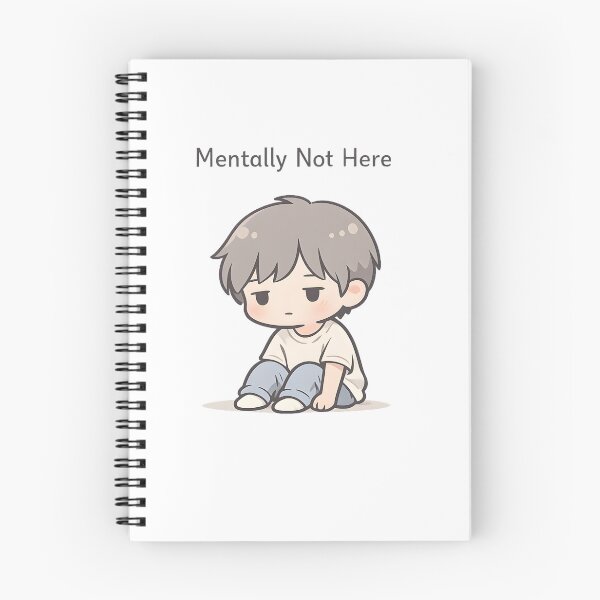 Item preview, Mentally Not Here Shirt Funny Introvert Aesthetic Relatable Humor Minimal Cute Character Design designed and sold by HumanError-Club.