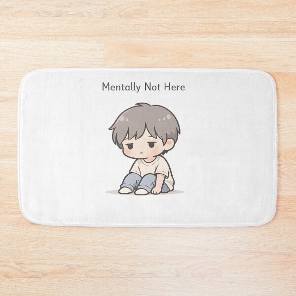 Item preview, Mentally Not Here Shirt Funny Introvert Aesthetic Relatable Humor Minimal Cute Character Design designed and sold by HumanError-Club.