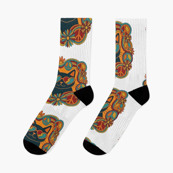 Item preview, Cat Lady Retro Groovy Cool Black Cat Vintage 70s Art designed and sold by ArtivioShop.