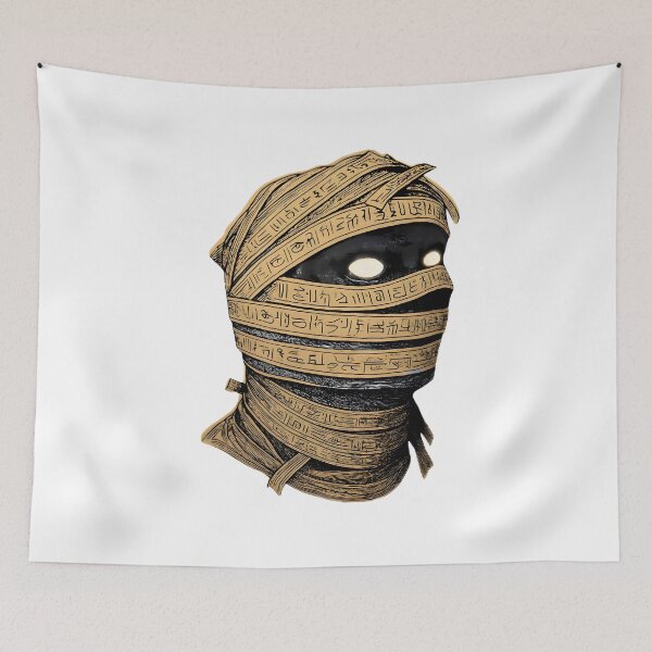Item preview, Egyptian Mummy Portrait – Hieroglyphic Horror Art Print designed and sold by DragonPrint.