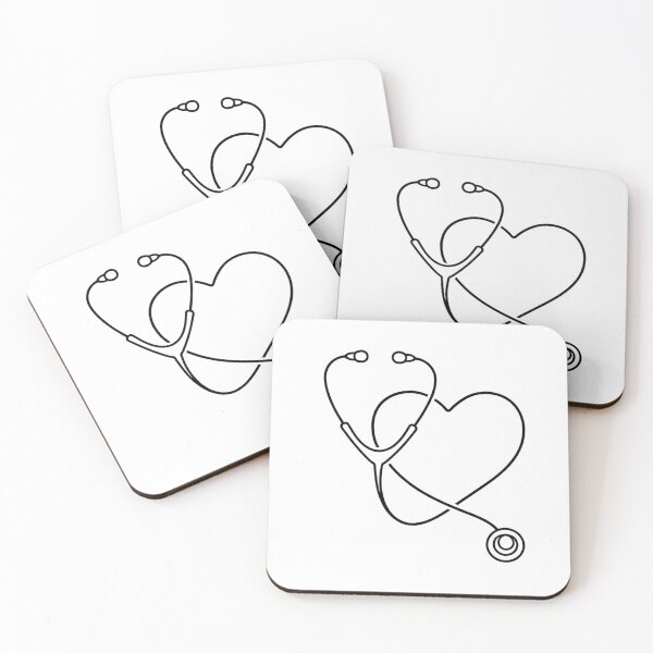 Item preview, Line‑Art Stethoscope Heart designed and sold by GeaSupplyStudio.