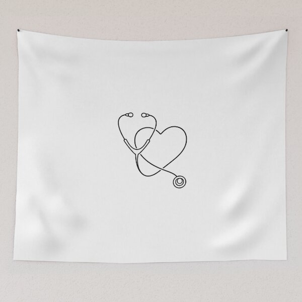 Item preview, Line‑Art Stethoscope Heart designed and sold by GeaSupplyStudio.
