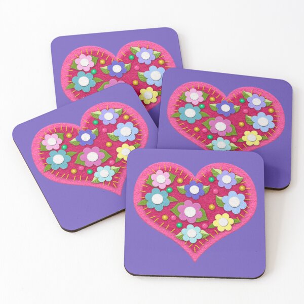 Item preview, Pretty Pink Petals and Beads Heart Shape designed and sold by CheriesArt.