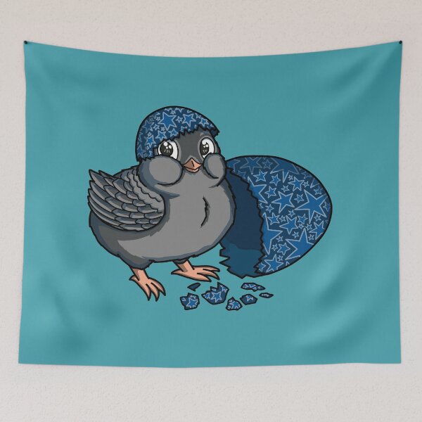Item preview, Easter Baby Chicken with Blue Egg Shell and Star Pattern designed and sold by elizasunnycolor.