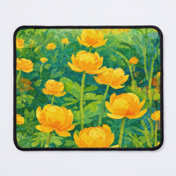 Item preview, Yellow Globeflowers Collage – Colorful Botanical Children’s Illustration designed and sold by SWSandraWechner.