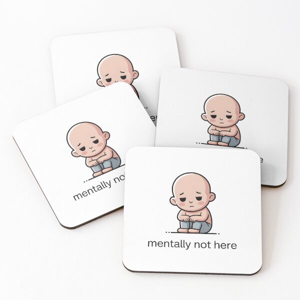 Item preview, Mentally Not Here Shirt Funny Introvert Aesthetic Relatable Humor Minimal Cute Character Design designed and sold by HumanError-Club.