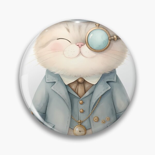 Item preview, Cute Cat With Monocle Gentleman Style designed and sold by BetweenForms.