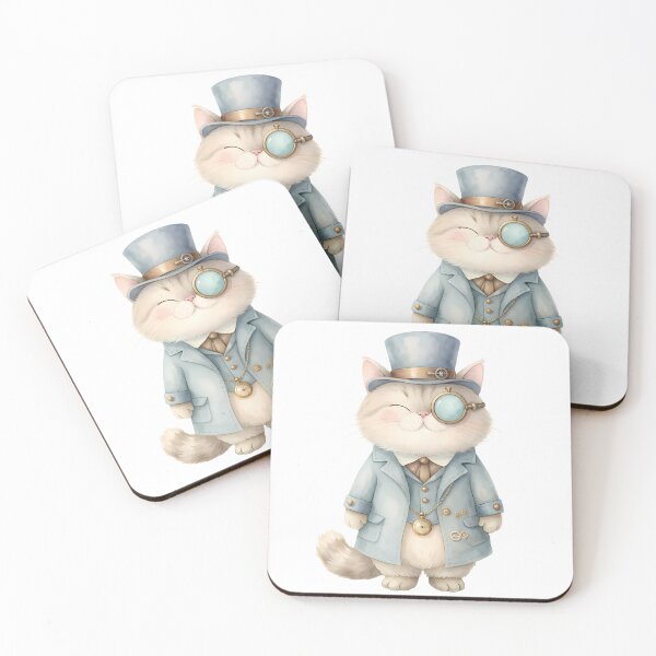 Item preview, Cute Cat With Monocle Gentleman Style designed and sold by BetweenForms.