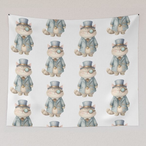 Item preview, Cute Cat With Monocle Gentleman Style designed and sold by BetweenForms.
