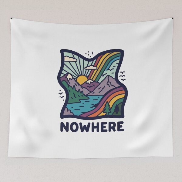 Item preview, Nowhere Rainbow Mountain Landscape Illustration designed and sold by laterkatergator.
