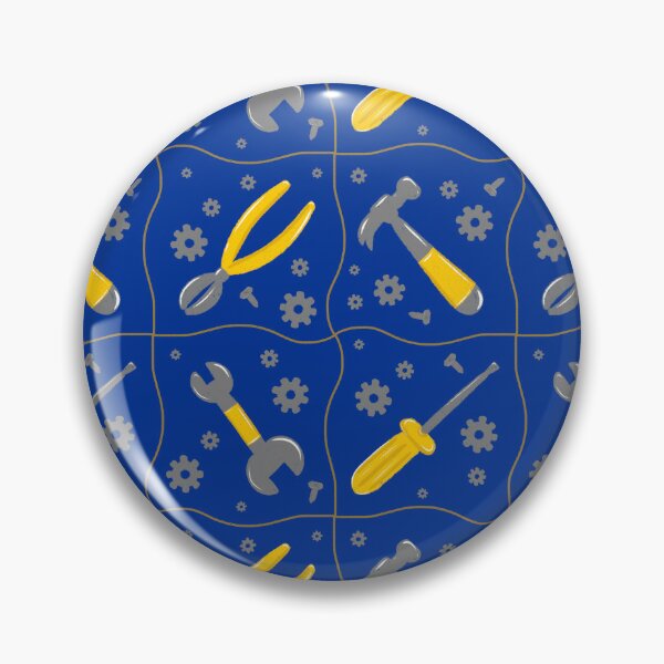 Item preview, Navy blue builder tools toolbox construction repeat seamless pattern designed and sold by ButterflyKissCollab.