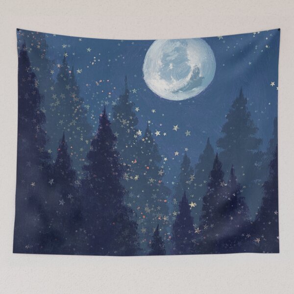 Item preview, Full Moon Landscape Painting designed and sold by Steve Haskamp.