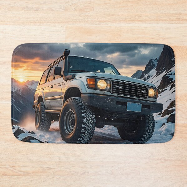 Item preview, Vintage Canadian Rockies 4x4 Winter Travel Art Print designed and sold by BorgSpareParts.