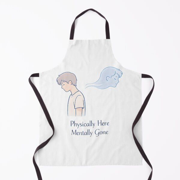 Item preview, Physically Here Mentally Gone Shirt Funny Introvert Relatable Aesthetic Quote Cute Character Design designed and sold by HumanError-Club.