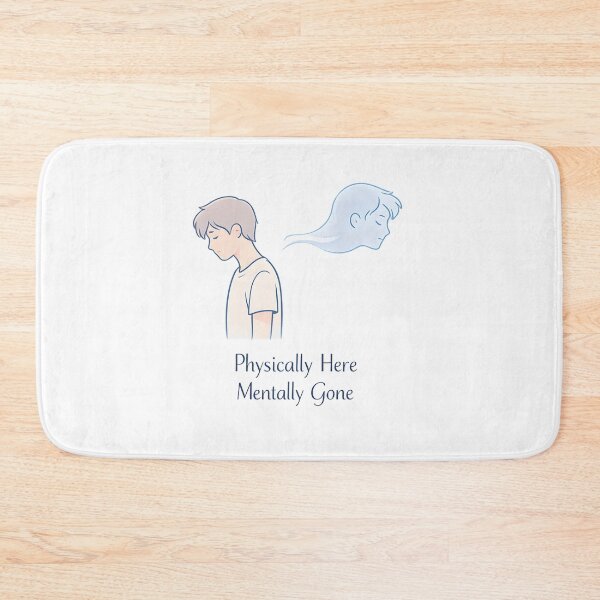 Item preview, Physically Here Mentally Gone Shirt Funny Introvert Relatable Aesthetic Quote Cute Character Design designed and sold by HumanError-Club.