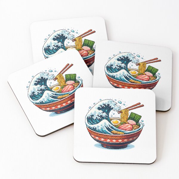 Item preview, Kanagawa Wave And Ramen -  Pixel Art designed and sold by Simmetrika.
