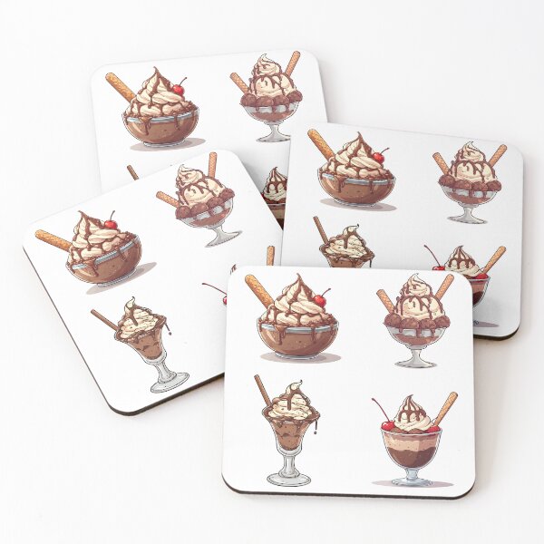 Item preview, Chocolate Ice Cream Sundae Collection Cute Dessert Set designed and sold by Karolina’s Cozy Creations.