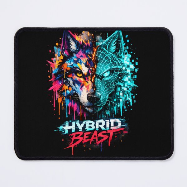 Item preview, Hybrid Beast Cyberpunk Graffiti Wolf Wireframe 3D Graphic designed and sold by etuvibes.