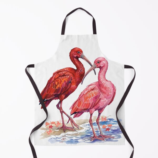 Item preview, Set of watercolors of coastal life: scarlet and roseate ibis with seashells and crabs designed and sold by VibranPalette.