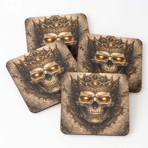 Item preview, Crowned Skull - Golden Eyes Defiant Legacy | Dark Fantasy Gothic Art designed and sold by MythicPortals.