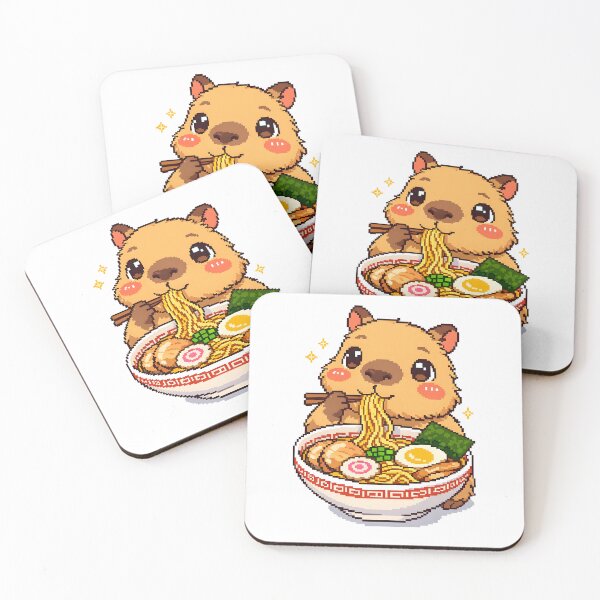 Item preview, Capybara Eating Ramen -  Pixel Art designed and sold by Simmetrika.