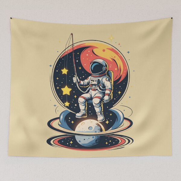 Item preview, Cosmic Explorer 03 | Retro Astronaut Fishing for Stars designed and sold by NK-Studios .