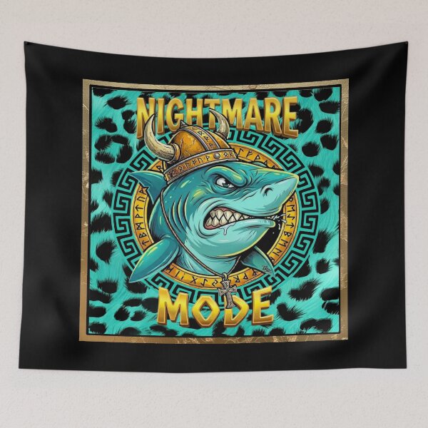Item preview,  Viking Shark NIGHTMARE MODE -  Gold Shark Viking Logo designed and sold by Italian Ink Studio.