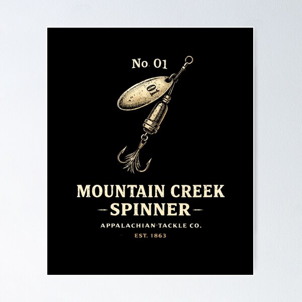 Item preview, No. 01 Mountain Creek Spinner Shirt – Vintage Fishing Lure Tee – Appalachian Tackle Co. designed and sold by WildWonderfulWear.