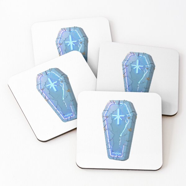 Item preview, A blue coffin with a glowing cross on transparent background designed and sold by Creative88Art.