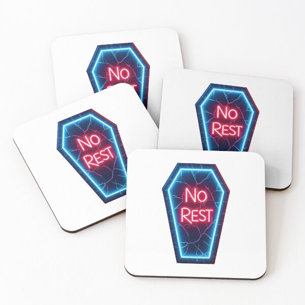 Item preview, A neon coffin with the words No Rest on a transparent background designed and sold by Creative88Art.