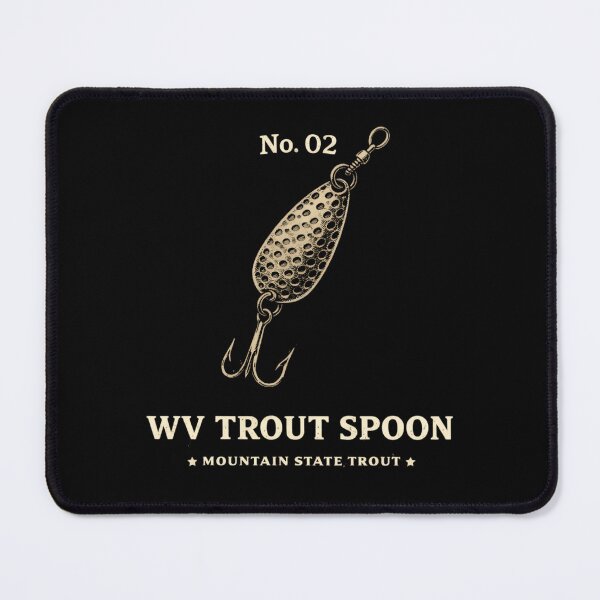 Item preview, No. 02 WV Trout Spoon Shirt – Vintage Appalachian Fishing Lure designed and sold by WildWonderfulWear.