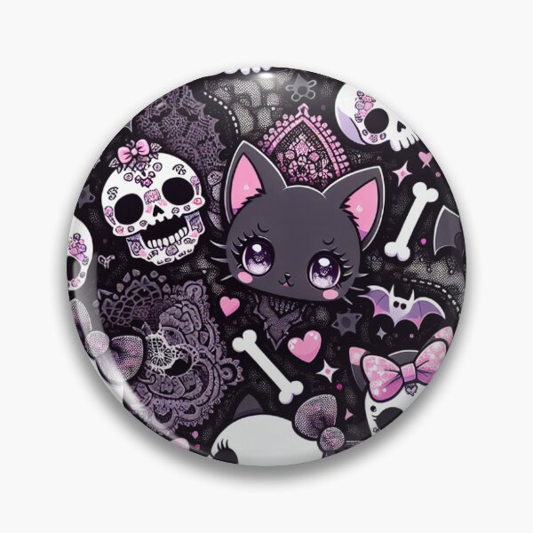 Item preview, Kawaii Kat,skulls and bats  designed and sold by digitaldivadesigns87.