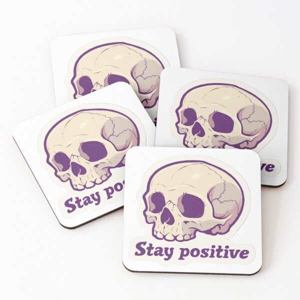 Item preview, Stay positive skull designed and sold by MendaciousMina.