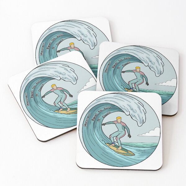 Item preview, Surfer riding the waves of change.  designed and sold by The Curious Cow.