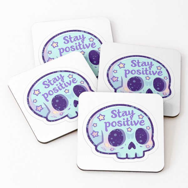 Item preview, Cute Stay positive skull designed and sold by MendaciousMina.